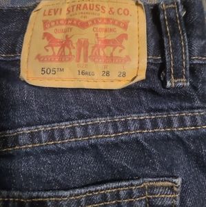 LEVI'S 505 Regular Boys Jeans Size 16 Reg 28x28 Dark Wash